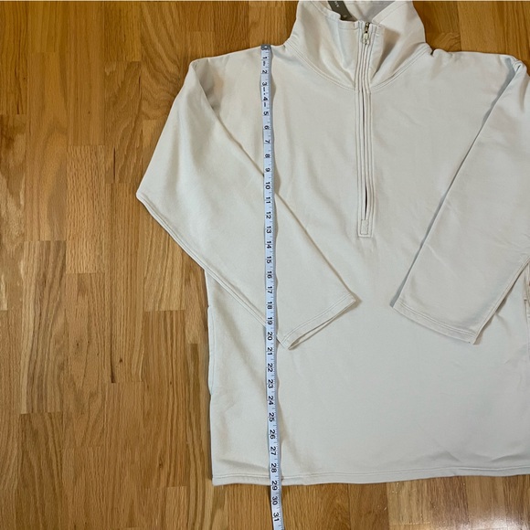 NWT J. Crew University Terry Long Half Zip Tunic Natural Small - Picture 8 of 10